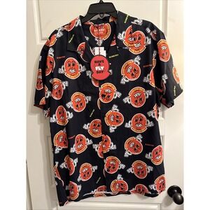 BORN FLY Men's Shirt Size XL Mr Fly Guy Short Sleeve Black NWT